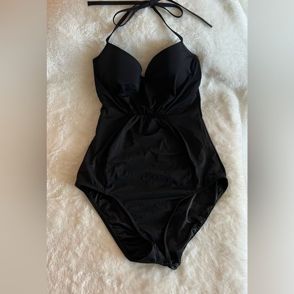 Victoria Secrets Black Front Ruching Women's One Piece